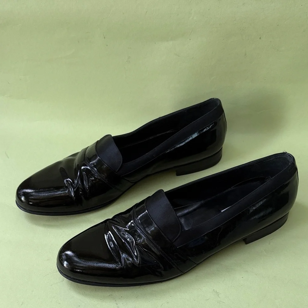 Mezlan Patent Leather/Satin Black Men's Loafers